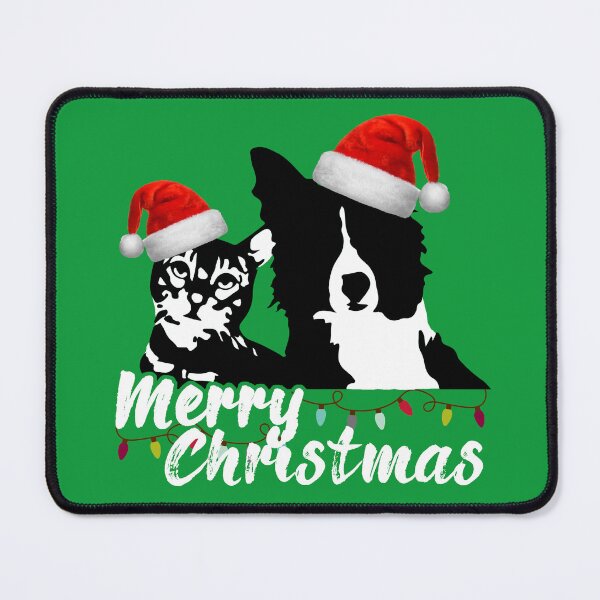 Item preview, Cat and Dog Merry Christmas Santa Claus Hat designed and sold by Dmetalx Art Apparel.