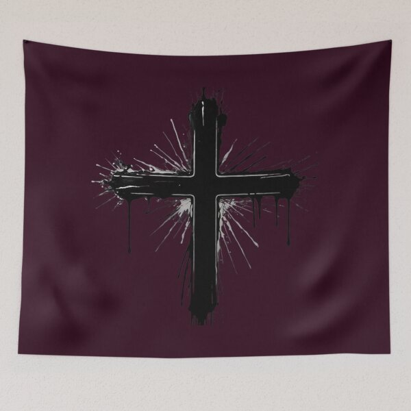 Item preview, Dark Gothic Cross with Ink Splatter designed and sold by WILD-WILD-CAT.
