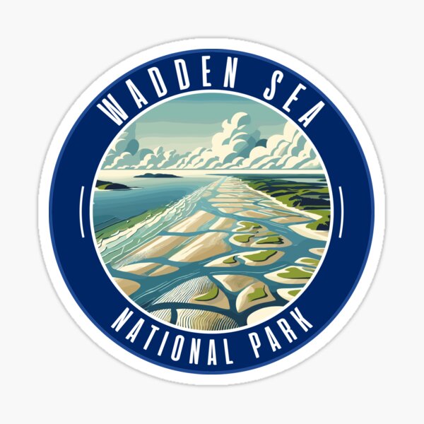 Item preview, Retro Wadden Sea National Park Art Print designed and sold by MaateoDesign.