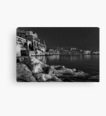 Mono Birgu Rocks Canvas Print
