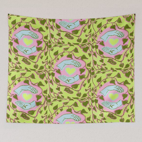 Item preview, Heart in Hands, Brat Green, Center Love in Our Communities  Digital Screenprint designed and sold by fancysarah.