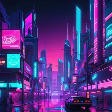 Artwork thumbnail, Neon CItyscape! by Cookbeat