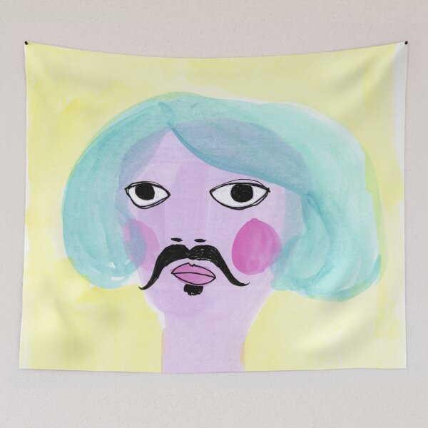 Item preview, Man with moustache and soul patch designed and sold by Lara Rouse.