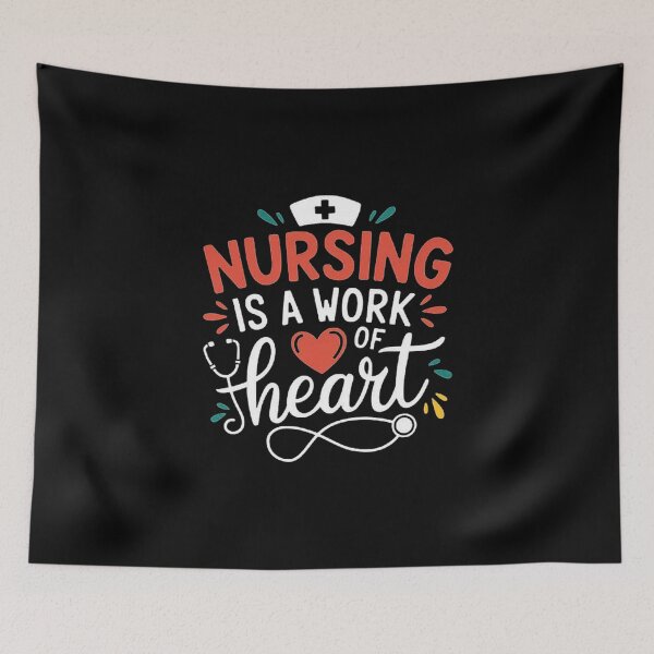 Item preview, Nursing is a Work of Heart - Inspirational Nurse Quote Art designed and sold by love3617.