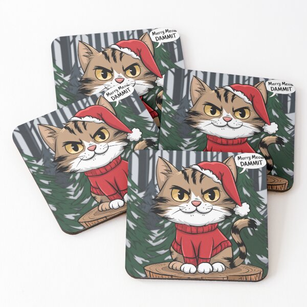 Item preview, Merry Meow Dammit Cat designed and sold by FunkyCatDesigns.
