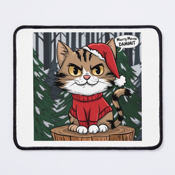 Item preview, Merry Meow Dammit Cat designed and sold by FunkyCatDesigns.