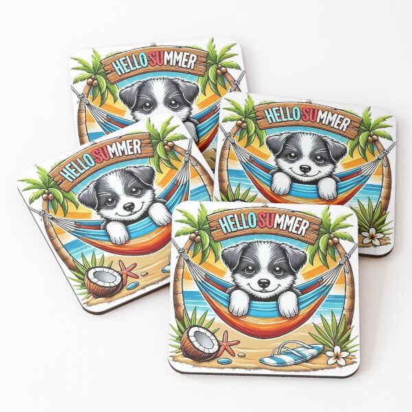 Item preview, Hello Summer Beach Vibes with Cute Puppy designed and sold by Casanova7000.