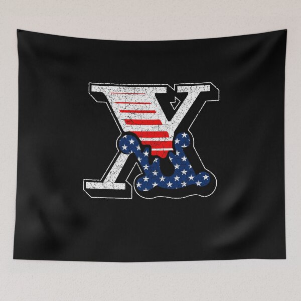 Item preview, X RETRO STYLE CAPITAL LETTER INITIAL T-SHIRT CLASSIC VINTAGE DISTRESSED STARS AND STRIPES AMERICAN USA FLAG AMERICA 4th JULY FONT LOGO TYPEFACE LETTERING TYPOGRAPHY MONOGRAM TEE designed and sold by prezziefactory.