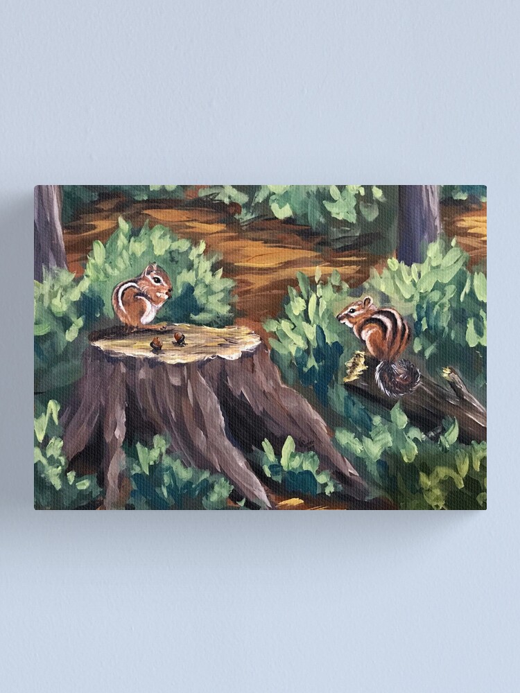 Thumbnail 1 of 3, Canvas Print, Chipmunks designed and sold by Wendycuster.