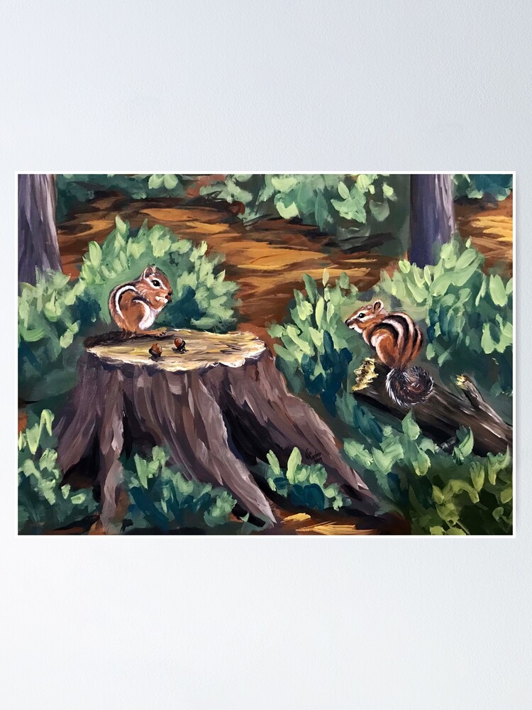 Thumbnail 1 of 3, Poster, Chipmunks designed and sold by Wendycuster.
