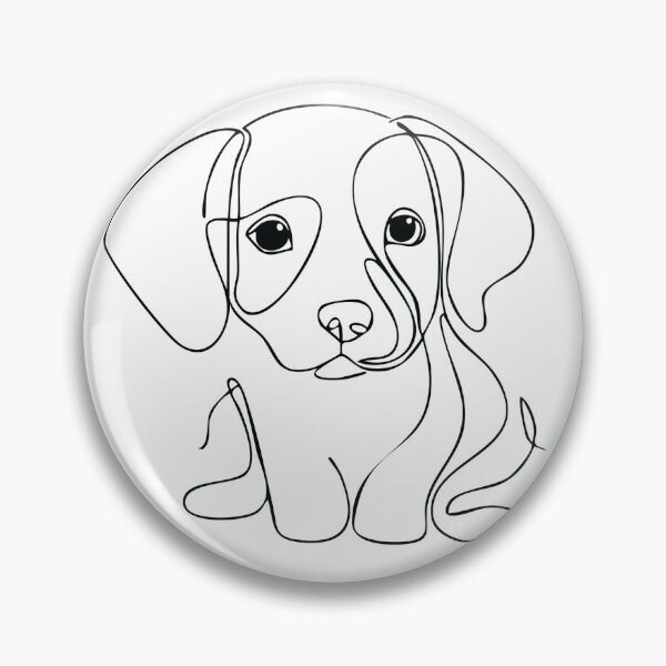 Artikelvorschau, Hundewelpen-Strichzeichnungsdesign entworfen und verkauft von LulaLinhDesigns.
