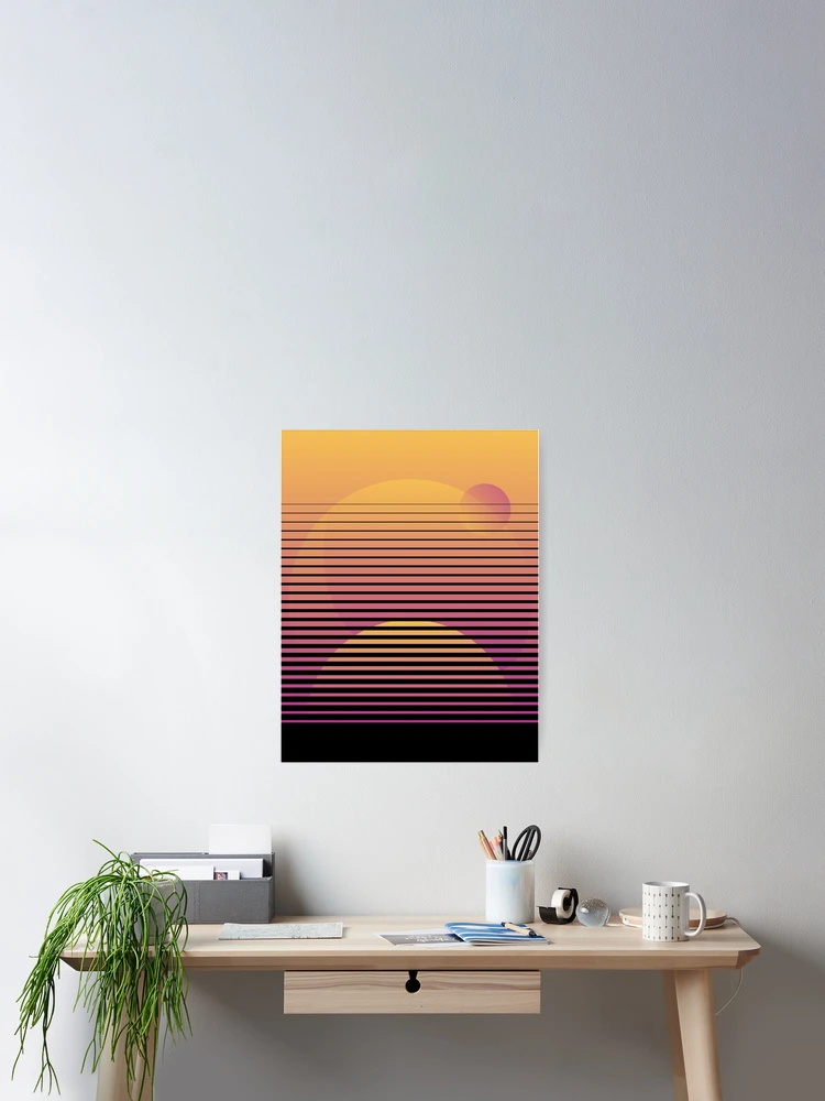 Thumbnail 2 of 3, Poster, Cyber Sunset designed and sold by visualcraftsman.