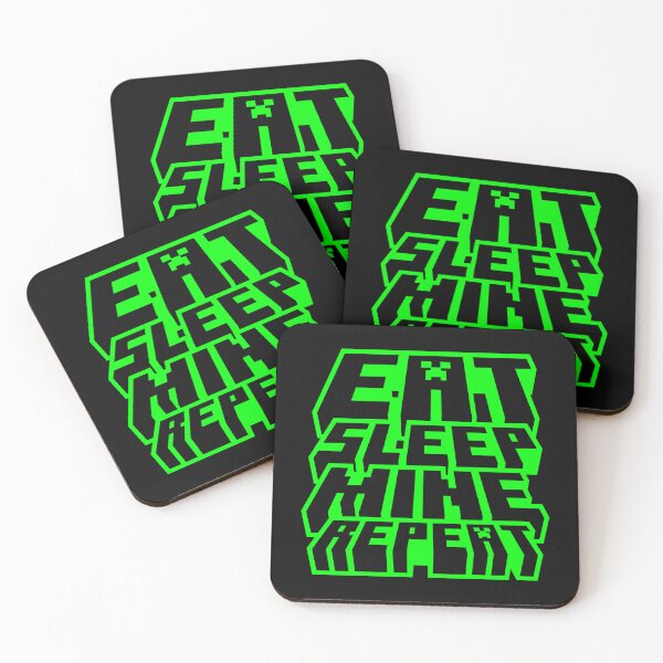 Artikelvorschau, Eat Sleep Mine Repeat - Minecraft-Gamer-Design entworfen und verkauft von Kubala Designs.
