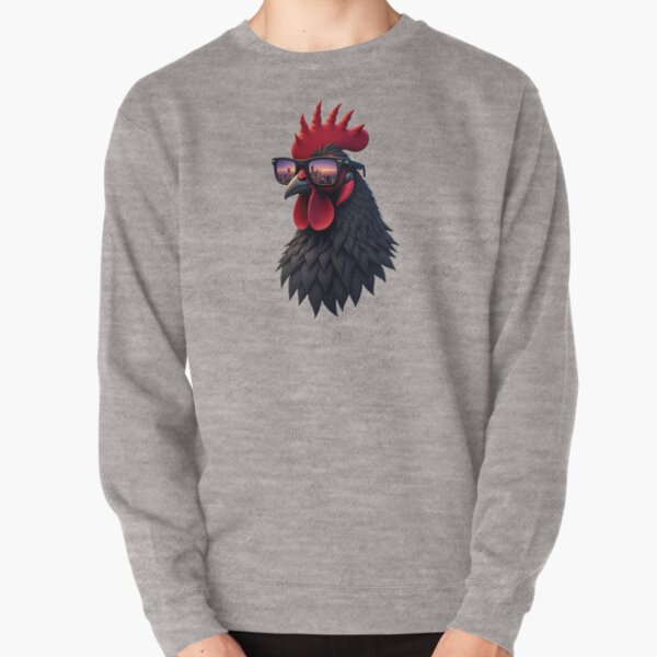 Cool Rooster with Sunglasses Pullover Sweatshirt
