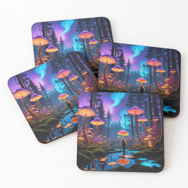 Item preview, Bioluminescent Mushrooms Glowing Forest explorer! designed and sold by Cookbeat.