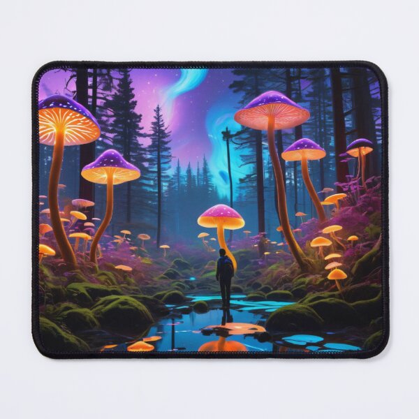 Item preview, Bioluminescent Mushrooms Glowing Forest explorer! designed and sold by Cookbeat.
