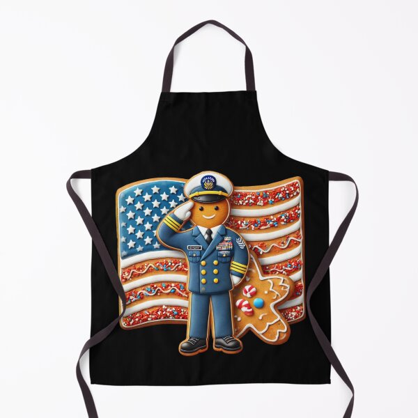 Item preview, Coast Guard Christmas Tee - Gingerbread Sailor Saluting Patriotic Holiday Design designed and sold by BlankCanvasHaHa.
