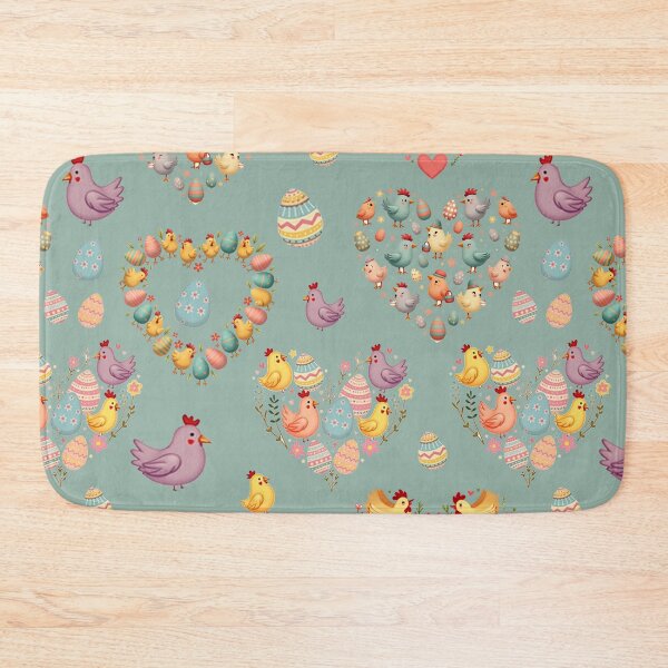Item preview, Egg-citing Hearts: A playful pattern featuring hearts shaped with Easter chickens and Easter eggs, filled with colorful designs and surprises. designed and sold by Grang Art Artistic Designs.
