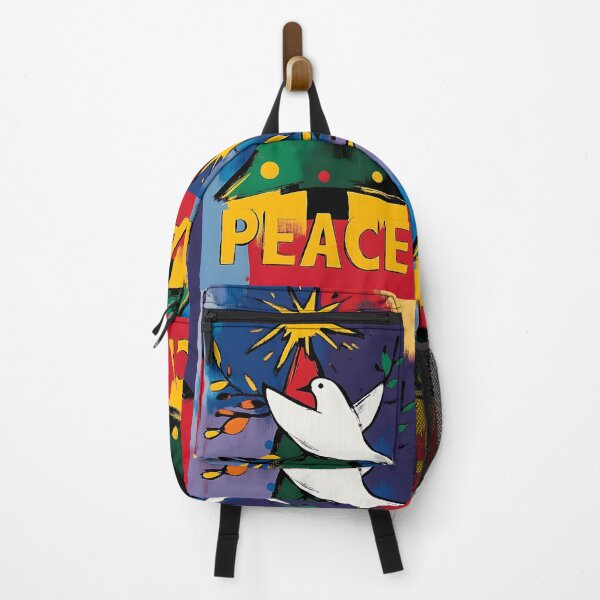 Item preview, White Dove with Olive Branch on a Festive Christmas Tree with Bold Peace Message Digital AI Art designed and sold by OlfactoART Studio.