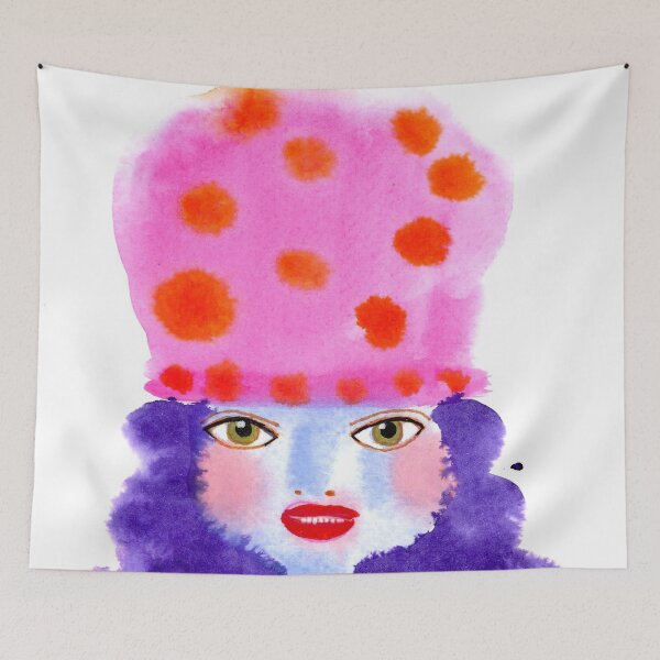 Item preview, Blue Girl with Winter Hat designed and sold by Lara Rouse.