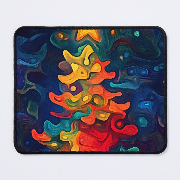 Item preview, Abstract Watercolor Christmas Tree - Swirling Patterns and Bright Star Against a Festive Backdrop designed and sold by OlfactoART Studio.