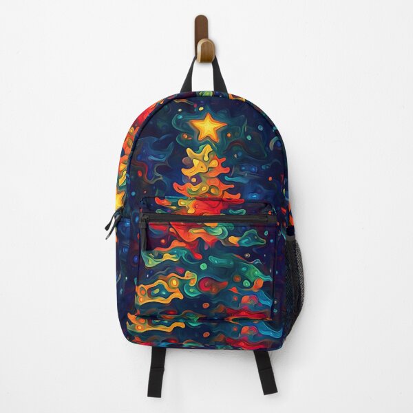 Item preview, Abstract Watercolor Christmas Tree - Swirling Patterns and Bright Star Against a Festive Backdrop designed and sold by OlfactoART Studio.