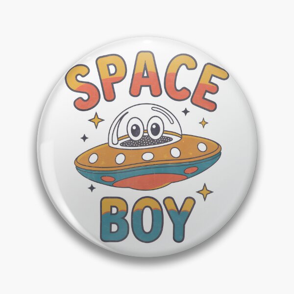 Item preview, UFO in vintage style with SPACE BOY Text designed and sold by GGZebra.