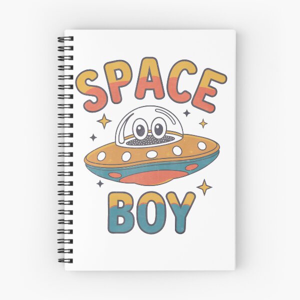 Item preview, UFO in vintage style with SPACE BOY Text designed and sold by GGZebra.