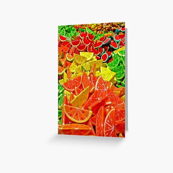 Colorful Papier Mache Fruits Greeting Card