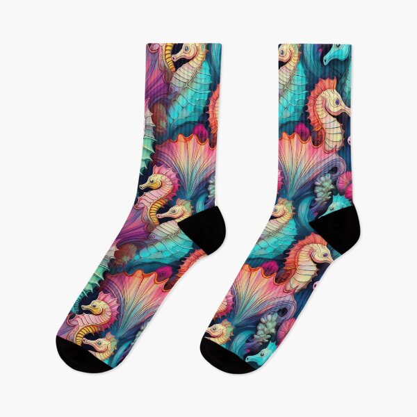 Item preview, Seahorse Splash: A whimsical pattern featuring seahorses designed and sold by Grang Art Artistic Designs.