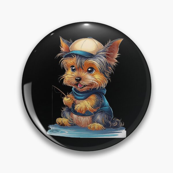 Item preview, Adorable Yorkie Puppy Fishing Adventure designed and sold by love3617.