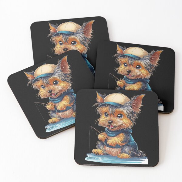 Item preview, Adorable Yorkie Puppy Fishing Adventure designed and sold by love3617.