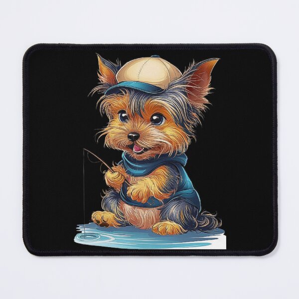 Item preview, Adorable Yorkie Puppy Fishing Adventure designed and sold by love3617.