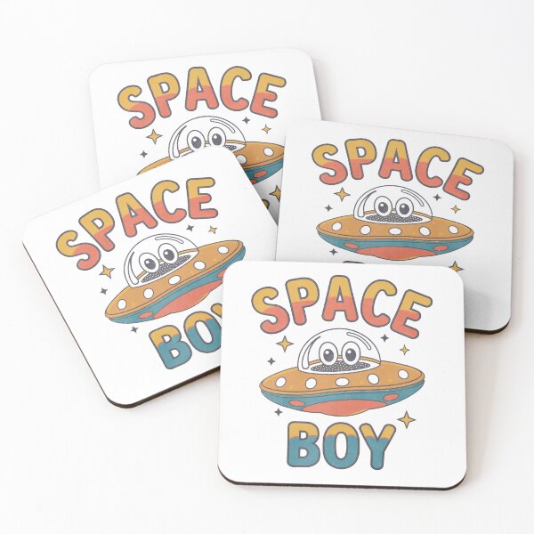 Item preview, UFO in vintage style with SPACE BOY Text designed and sold by GGZebra.