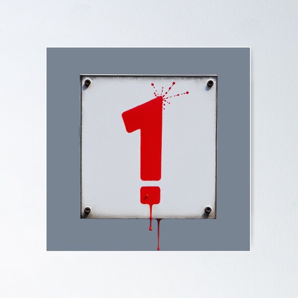 Item preview, Bold Red Exclamation Mark with Paint Splatters designed and sold by WILD-WILD-CAT.