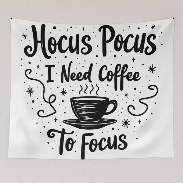 Item preview,  Hocus Pocus, I Need Coffee to Focus – Spellbinding Coffee Lover - Light background designed and sold by pixelated_echoes.