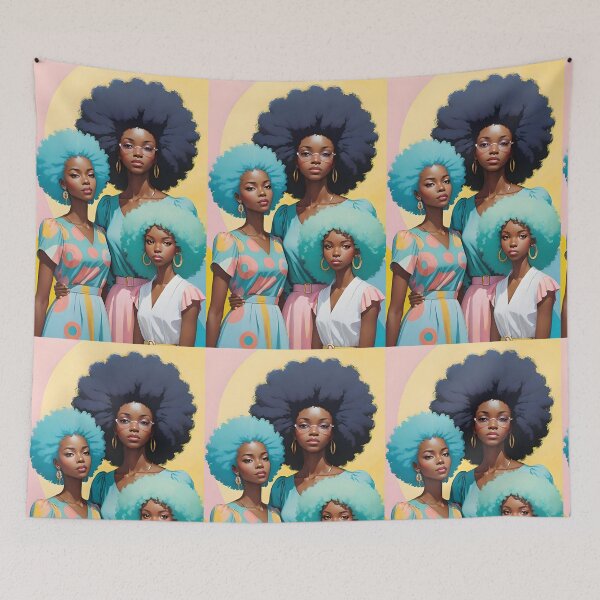 Item preview, Hermanas Afro Pastel designed and sold by MamaO1.