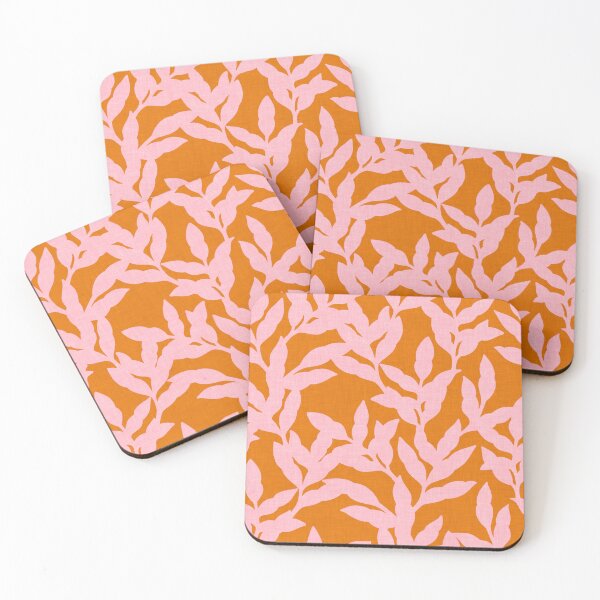 Item preview, Vibrant Leaf Trail - Pink & Orange designed and sold by Sarah Thorpe Designs .