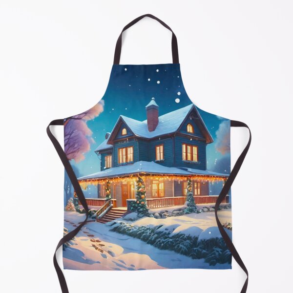 Item preview, Snow-Covered Christmas House Glowing Brightly designed and sold by GrizzlyCollective.