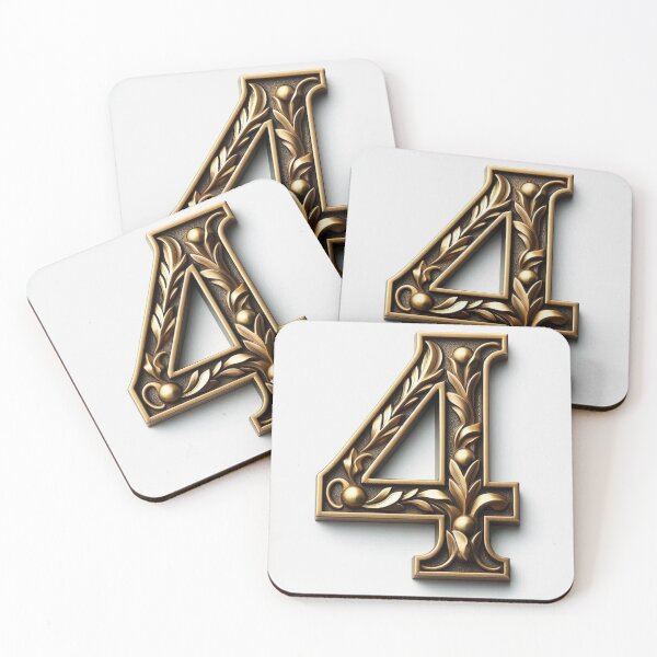 Item preview, Brass House Number 4 Sticker designed and sold by carlarmes.