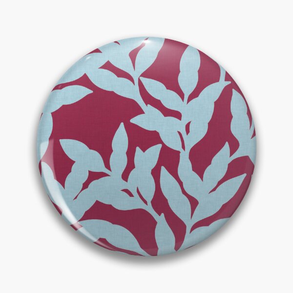 Item preview, Vibrant Leaf Trail - Sky Blue & Claret designed and sold by Sarah Thorpe Designs .