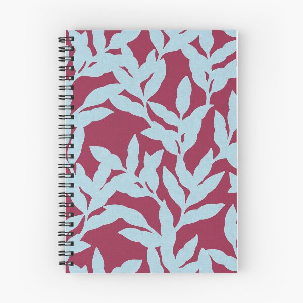 Item preview, Vibrant Leaf Trail - Sky Blue & Claret designed and sold by Sarah Thorpe Designs .