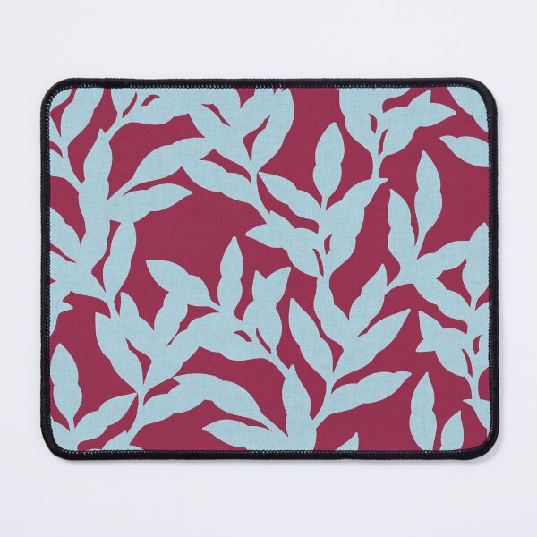 Item preview, Vibrant Leaf Trail - Sky Blue & Claret designed and sold by Sarah Thorpe Designs .
