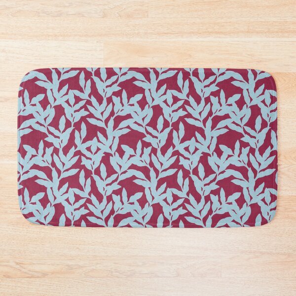 Item preview, Vibrant Leaf Trail - Sky Blue & Claret designed and sold by Sarah Thorpe Designs .