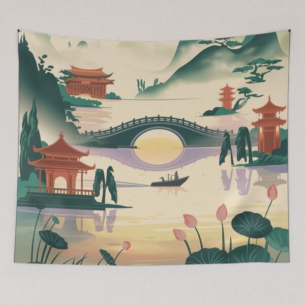 Item preview, Hangzhou Vintage Travel Poster designed and sold by TravelerRat.