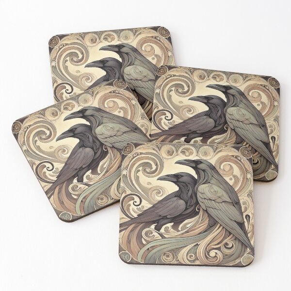 Item preview, Art Nouveau Ravens designed and sold by PlasticAuto.