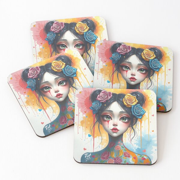 Item preview, Vibrant Floral Beauty: Surreal Portrait of a Mystical Maiden designed and sold by ZenOfAIarts.