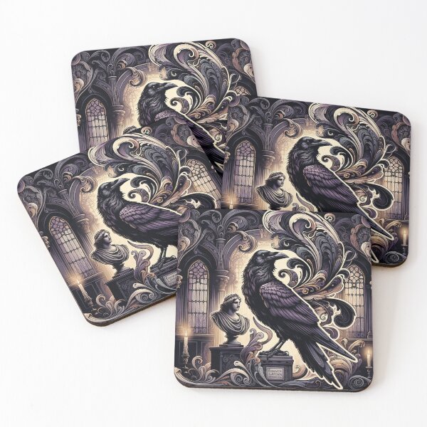 Item preview, Art Nouveau Ravens Edgar Allen Poe designed and sold by PlasticAuto.