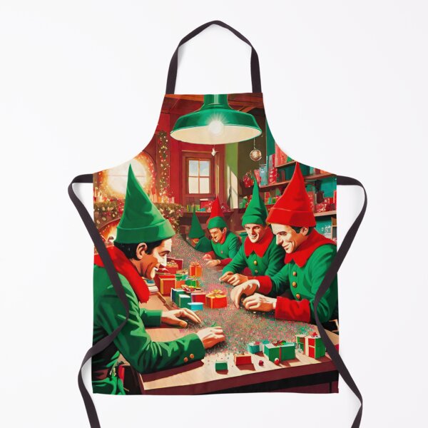 Item preview, Busy Christmas Elves Preparing for the Holiday designed and sold by GrizzlyCollective.