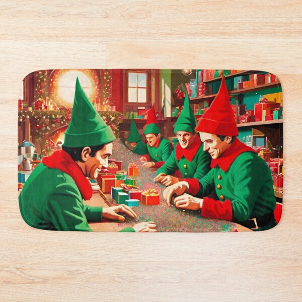 Item preview, Busy Christmas Elves Preparing for the Holiday designed and sold by GrizzlyCollective.